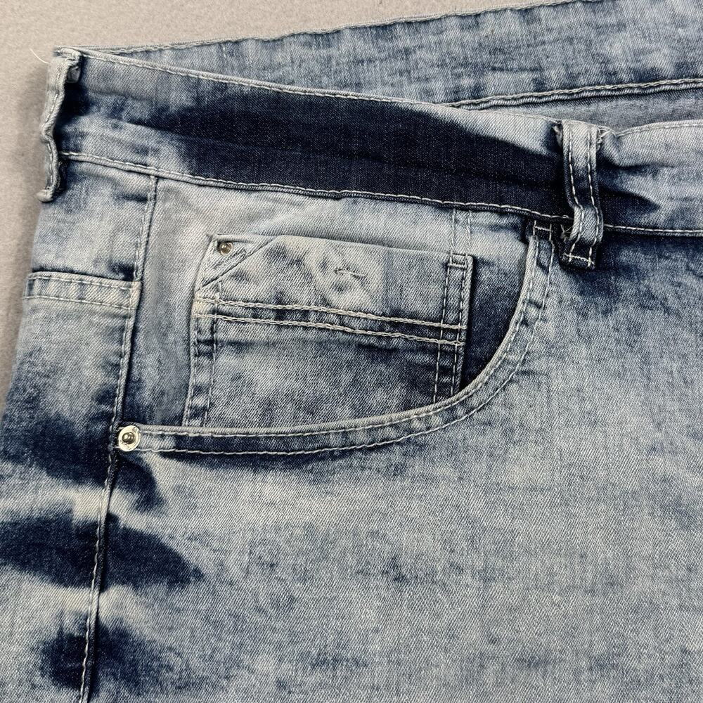 Southpole Mens Denim Shorts SZ 50 Light Acid Wash Stretch Hip-Hop Streetwear Y2K - Picture 4 of 14